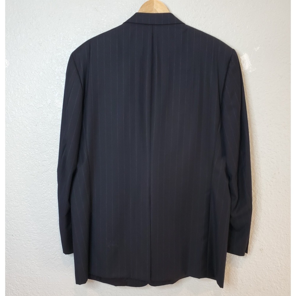 Hickey Freeman Suit Jacket Sport Coat 2 Button Blue PinStripe 46R 100% Wool EUC - Picture 10 of 16